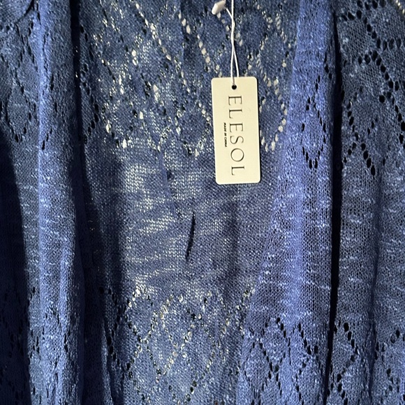 Elesol Blue Crocether Cardigan NWT - Picture 4 of 5